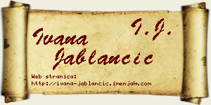 Ivana Jablančić vizit kartica